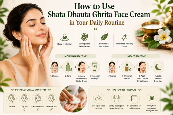 How to Use Shata Dhauta Ghrita Face Cream in Your Daily Routine